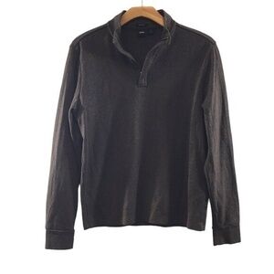 Hugo Boss Brown Knit‎ Quarter Zip Sweater Mens Large Cotton Regular Fit